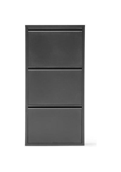 Gowoll 3 Raflı Metal Ayakkabılık Siyah Ayakkabı Rafı Metal Ayakkabı Dolabı