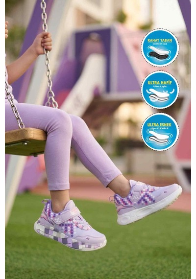 Ruffon 1030 F Lila-mor Kız Çocuk Spor Ayakkabı Lila-mor-beyaz