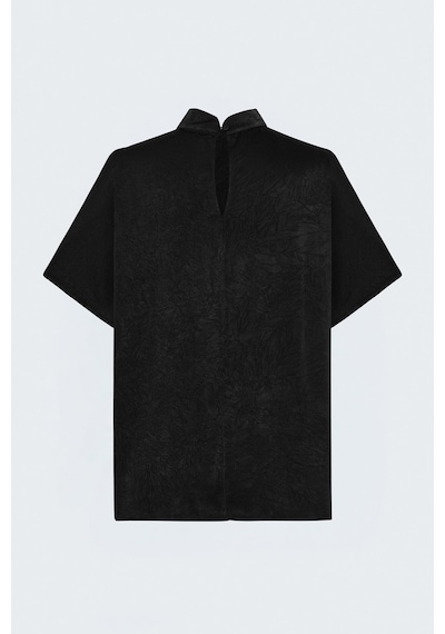 Sateen Yarasa Kol Bluz - Siyah-137966