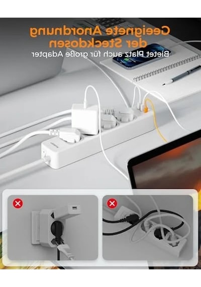 4 Yollu Çoklu Priz, 2 Metre, Anahtarlı Ve Usb Girişi İle 0