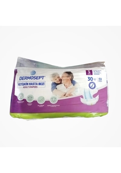 Dermosept Yetişkin Bel Bantlı Hasta Bezi S Small 120 Adet 30'lu 4 Paket S