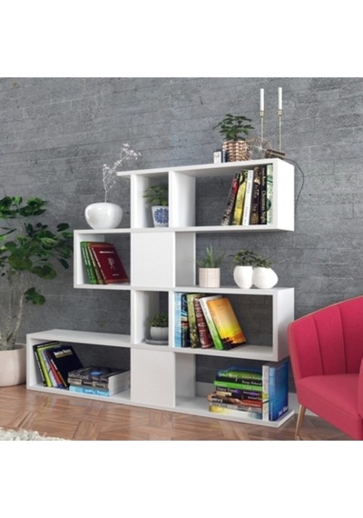 Decormet Karlin Kitaplık Beyaz Beyaz