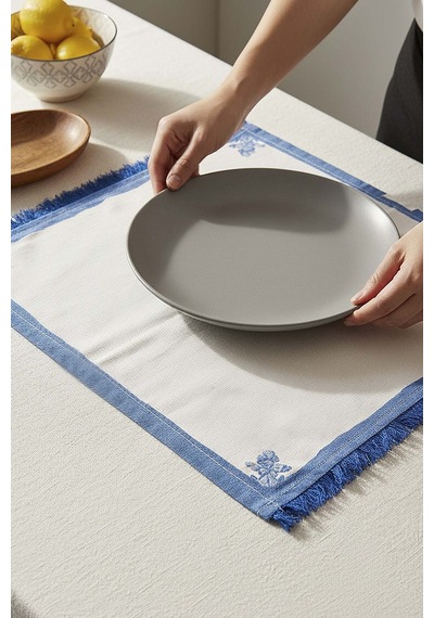 Elysian Blue 6'lı Amerikan Servis Seti Çok Renkli