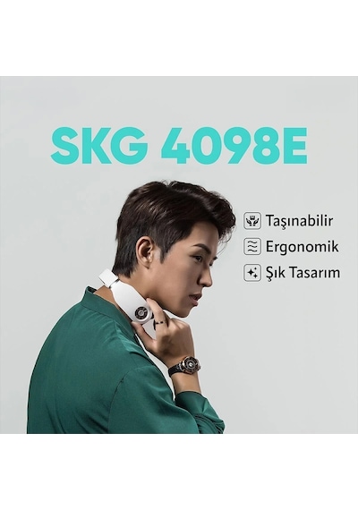 Skg 4098E Özel Isı Terapisi-Termoterapi Tens Ems Frekans Destekli Masaj Aleti, Kumandalı Beyaz