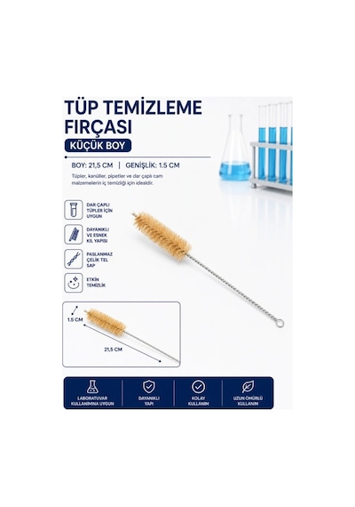 Tüp Temizleme Fırçası Küçük Boy 21,5 Cm Genişlik 1.5 Cm