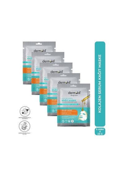 Dermokil Kolajen Serum İçeren Kağıt Yüz Maskesi X 5 Adet