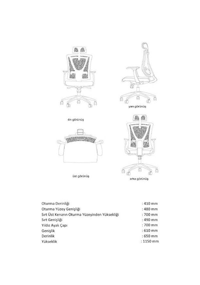 Dekofis Goldsit Ergonomik Yönetici Koltuğu