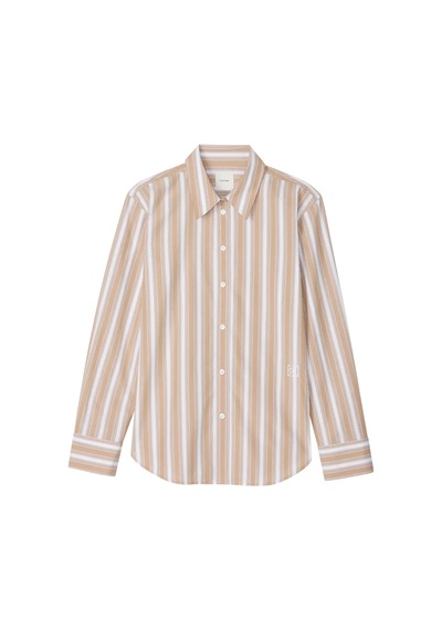 Calvin Klein Yarndye Cotton Poplı, Hms, Xs Bej Kadın Gömlek Kahverengi