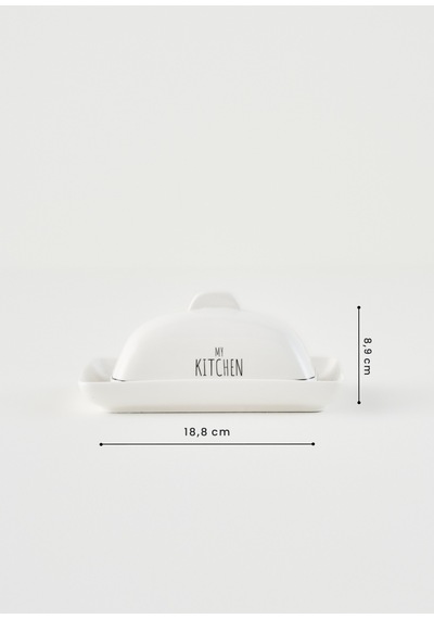 Bella Maison My Kitchen Porselen Tereyağlık Beyaz 18,8x14,2x8,9 Cm