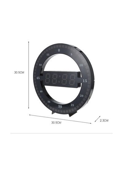 3d Led Dijital Elektronik Modern Duvar Ve Masa Saati Siyah