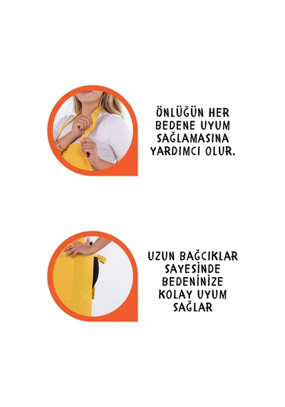 Star Ayar Askılı Havlulu Mutfak Önlüğü Seti Havlulu Önlük Sarı-siyah