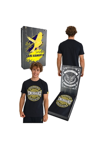 Fenerium Fenerbahçe Lisanslı Erkek Tribün Kalpleri Fetheden Renk Erkek T-shirt Uv Kutu Lacivert