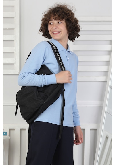 Crassi Erkek Çocuk Okul Sweatshirt Manşetli Gök Mavi