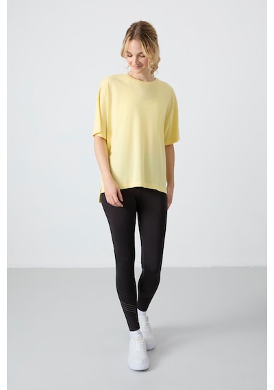 Tommy Life Sarı Penye Modal Yumuşak Tuşeli Oversize Fit Basic Kadın T-shirt- 97285 Sarı Tommy Life Sarı Penye Modal Yumuşak Tuşeli Oversize Fit Basic Kadın T-shirt- 97285 Sarı