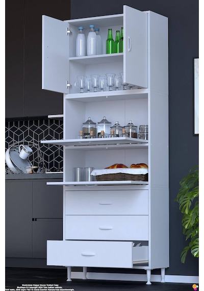 Ekin 70 Cm Bakliyat Dolabı Kahve Köşesi 3 Çekmeceli Çok Amaçlı Mutfak Kiler Banyo Dolabı Beyaz Ekin 70 Cm Bakliyat Dolabı Kahve Köşesi 3 Çekmeceli Çok Amaçlı Mutfak Kiler Banyo Dolabı Beyaz