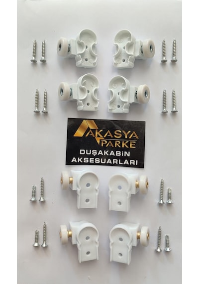 Duşakabin Teker Seti Bella Serisi 2 Sabit 2 Hareketli Duşakabinle Beyaz