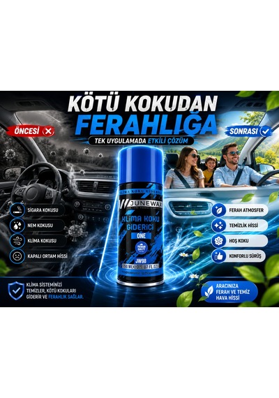 Klima Koku Giderici Bombası 150 Ml - Araç İçi Koku Giderici, Klima Temizleyici, Kalıcı Ferahlık Jeune Mor Koku Mavi