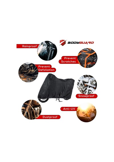Bodygard Motosiklet Brandası Su Geçirmez Motor Branda - Sıyah Small Top Case