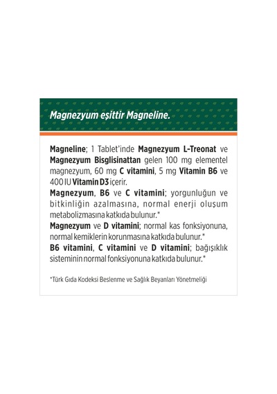B-trio 30 Dilaltı Tablet Ve Sitikolin 250 Mg 30 Kapsül Ve Magneline Magnezyum L-treonat 30 Tablet
