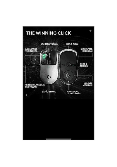 Logitech G Pro X2 Superstrike Kablosuz Oyuncu Mouse