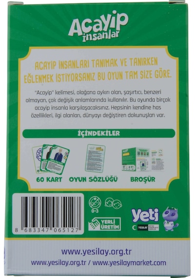 Yeti Acayip İnsanlar Kart Oyunu - Yazarlar, Şairler