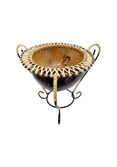 Hindistan Cevizi Şekerlik Spiral Coconut Metal Ayaklı Coconat Kase No 1