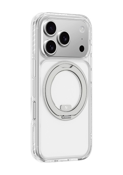 Apple Uyumlu iPhone 17 Pro  Kılıf M-safeli Airbag Standlı Amazingthing Titan Pro Magspin Kapak Şeffaf Şeffaf