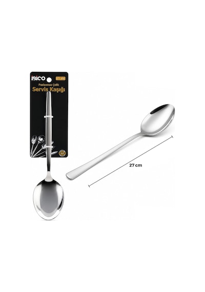 Metal Servis Kaşığı - Krom Renk - 27 Cm Renkli