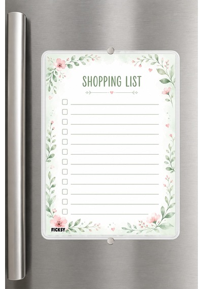Alışveriş Listesi - A5 - Mıknatıslı - Pvc - Buzdolabı Notluk & Masaüstü - Yaz Sil - Planlayıcı - 4417 Çok Renkli