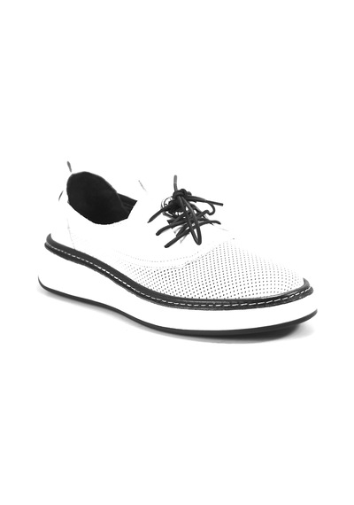 Onlo Ayakkabı Bty.74 Hakiki Deri Beyaz Sneaker Kadın Ayakkabı Beyaz