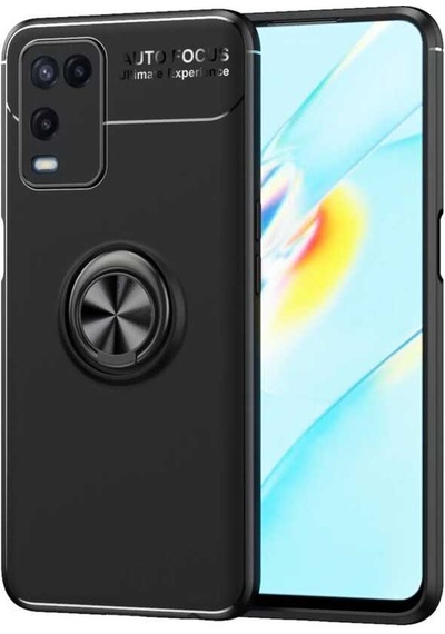Oppo A54 4G Kılıf Zore Ravel Yüzüklü Silikon Kılıf