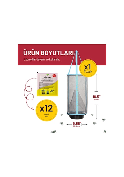FLIES’ INN – LITE Karasinek Tuzağı ve 10 adet 25gr çekici yem FLIES’ INN – LITE Karasinek Tuzağı ve 10 adet 25gr çekici yem