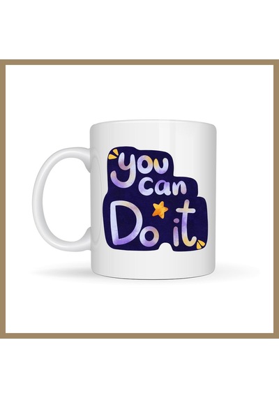Bezos You Can Do It Motivasyon Kupası Model 132 İlham Veren Tasarım, Porselen Kupa, Ofis & Hediye Kupası 22 Çok Renkli