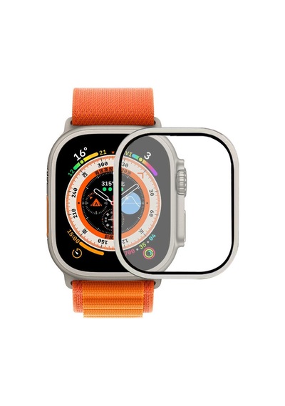 Apple Uyumlu Watch Ultra 49mm Metal Çerçeveli Saat Ekran Koruyucu