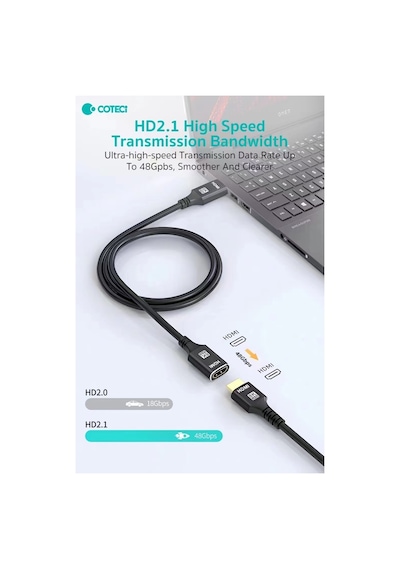 Dişi Erkek Uçlu Hdmı 2.1 Uzatma Kablosu - 8k 60hz - 4k 120hz - 48gbps Ps5 Tv Monitör Uzatıcı 1 Metre