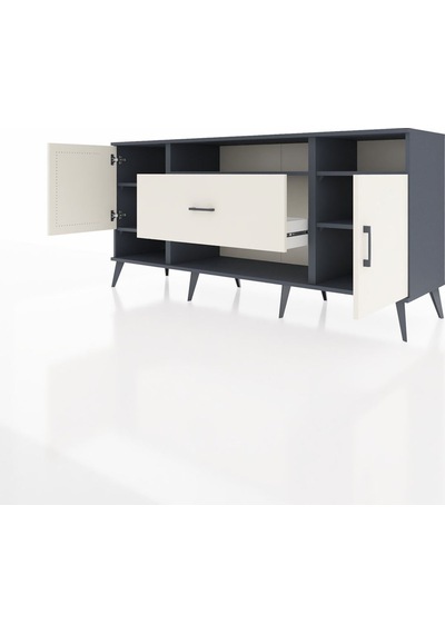 Hyperion Konsol 5 Raflı Tek Çekmeceli 2 Kapaklı 176x44x83 Antrasit-aytaşı Aytaşı Hyperion Konsol 5 Raflı Tek Çekmeceli 2 Kapaklı 176x44x83 Antrasit-aytaşı Aytaşı