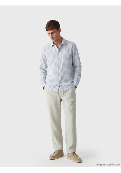 Lcw Vision Bej Regular Fit Erkek Keten Pantolon