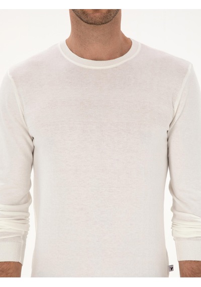 Cacharel Camel Slim Fit Pamuk Karışımlı Bisiklet Yaka Triko Kazak Kahverengi