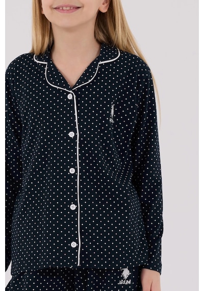 Kız Çocuk Gömlek Pijama Takımı - Lacivert Lacivert