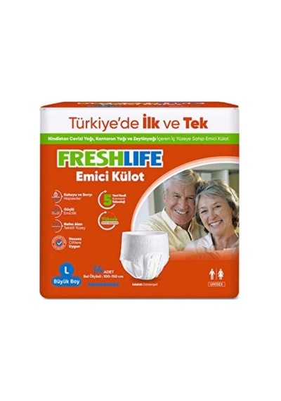 Freshlife Emici Külot 14 Lü Büyük Boy Large Bel Ölçüsü 100-150 Cm 8'li Paket