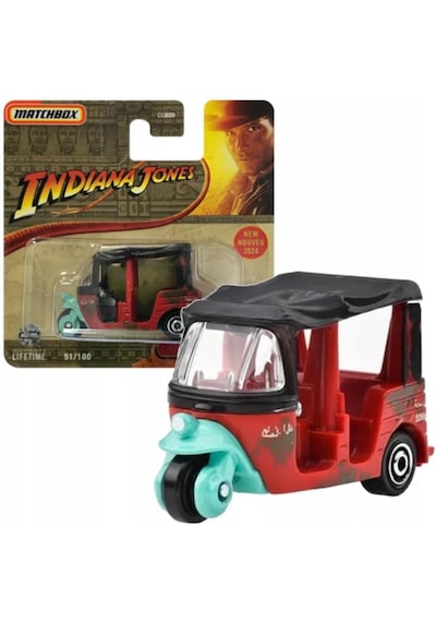 Matchbox - İndiana Jones Themed Mbx Tangiers Tuk Tuk 1/64 Kırmızı