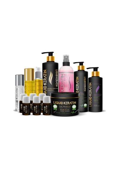 Liquid Keratin Ekstra Mega Full Kökten Uca Komple Saç Bakım Onarıcı Keratin Seti