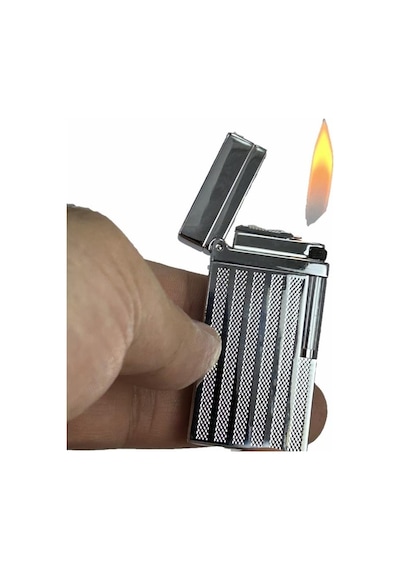 Dupont Tarz Yandan Çarklı Metal Çakmak Gümüş