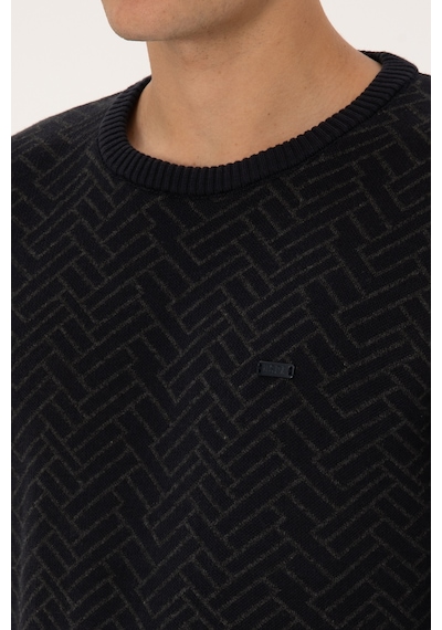 U.S. Polo Assn. Erkek Slim Fit Bisiklet Yaka Antrasit Kazak 50308343-VR006