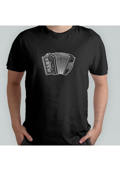 Herşey Nota Akordeon Siyah T-shirt Unisex 001