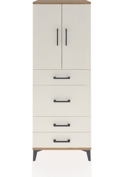 Hyperion Dolap 3 Raflı 4 Çekmeceli 2 Kapaklı 60x44x163 Çam-ay... Çam