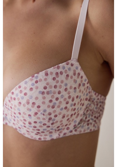 Penti Açık Pembe Pleasure Desenli Lace Dantel Sütyen