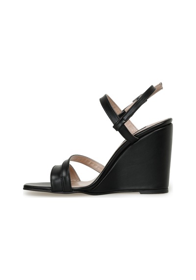 Nine West Moex 3fx Siyah Kadın Dolgu Topuk Sandalet Siyah