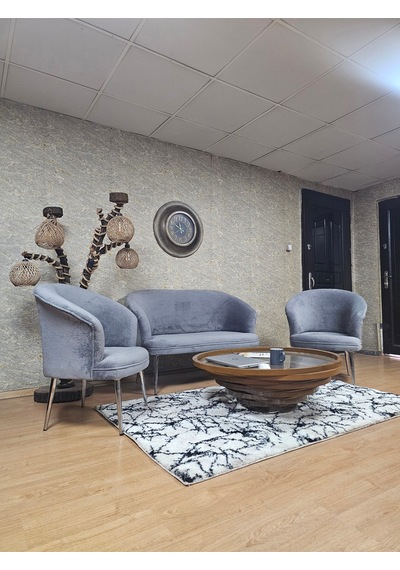 Zafir Teddy Takım Krom Kaplama Sivriltme Ayak Çay Seti Koltuk - Berjer , Balkon, Salon, Ofis Gri Zafir Teddy Takım Krom Kaplama Sivriltme Ayak Çay Seti Koltuk - Berjer , Balkon, Salon, Ofis Gri