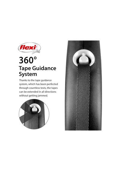 Flexi Black Design M Beden Siyah 5mt Şerit Tasma Çok Renkli